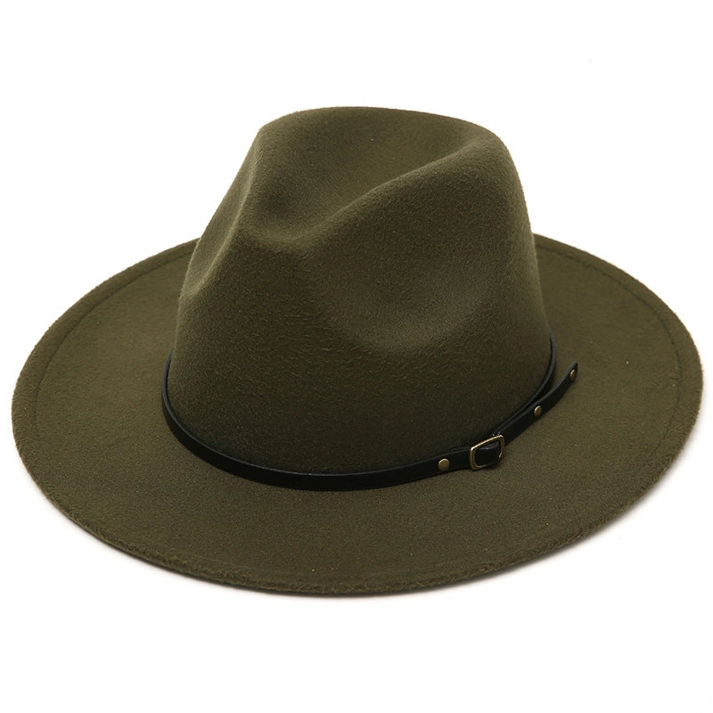 New Retro Women's Jazz Hat British Versatile Simple Woolen Hat Jazz Hat