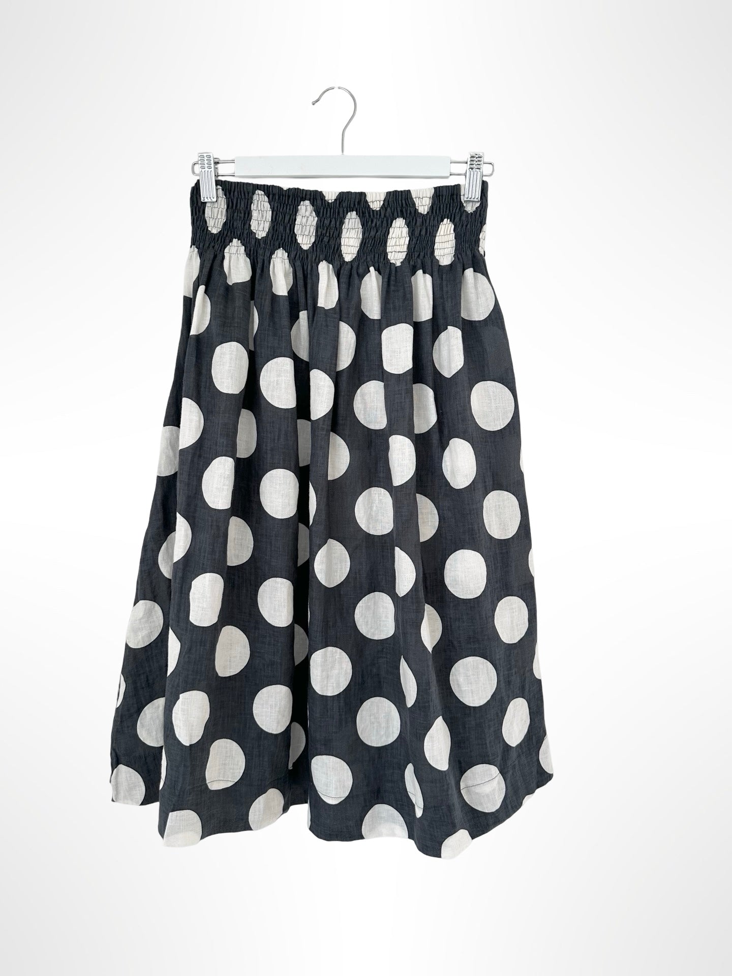 lola skirt - big charcoal spot linen