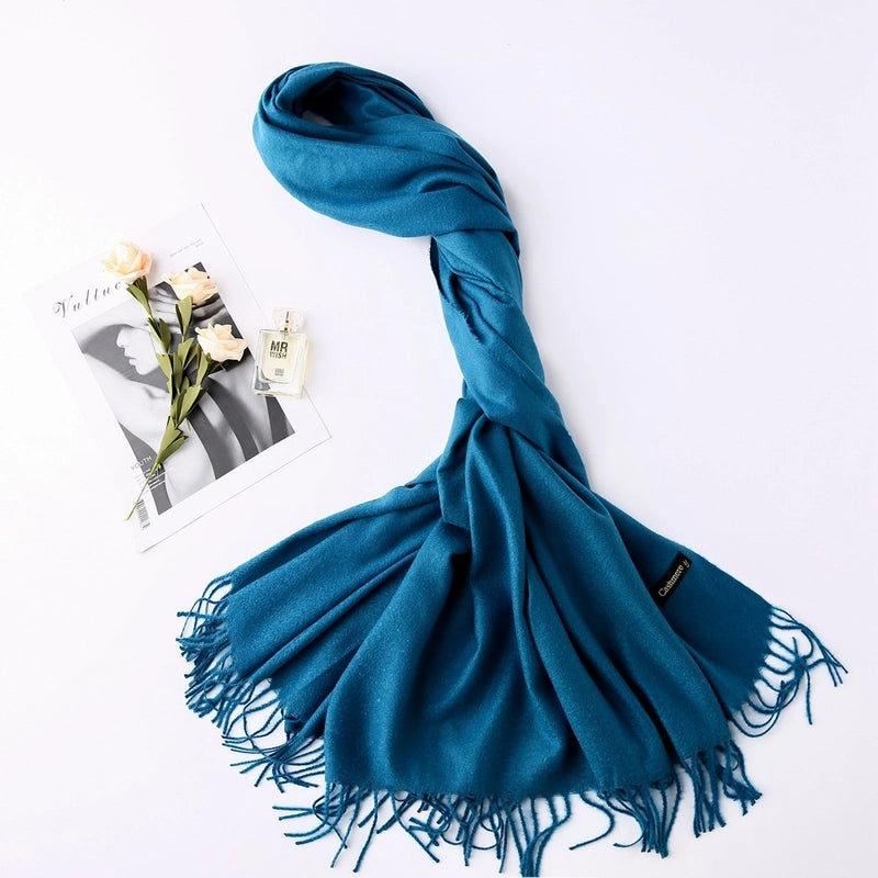 Solid Color 250g Cashmere Wool Scarf Short Thorn Lint Cashmere Warm Men's And Women's Autumn And Winter Shawls