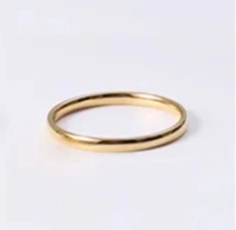 Stainless Steel 14K Gold Plated Minimalist Plating Geometric Rings