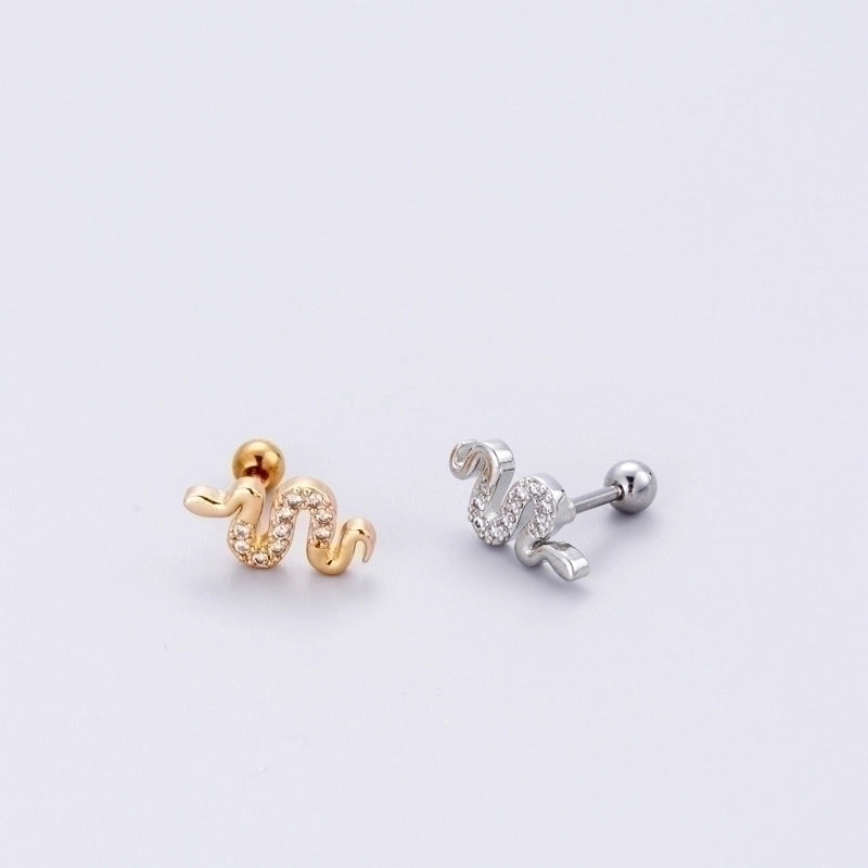 1 Piece Ear Cartilage Rings & Studs Fashion Eye 316L Stainless Steel  Copper Plating Inlay Zircon