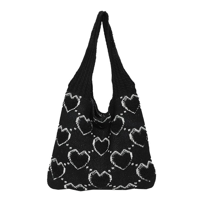 Women's Polyester Heart Shape Streetwear Square Open Shoulder Bag