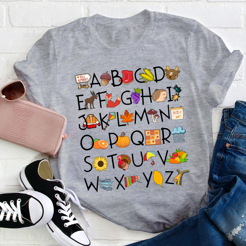 Fall Alphabet Teacher T-Shirt