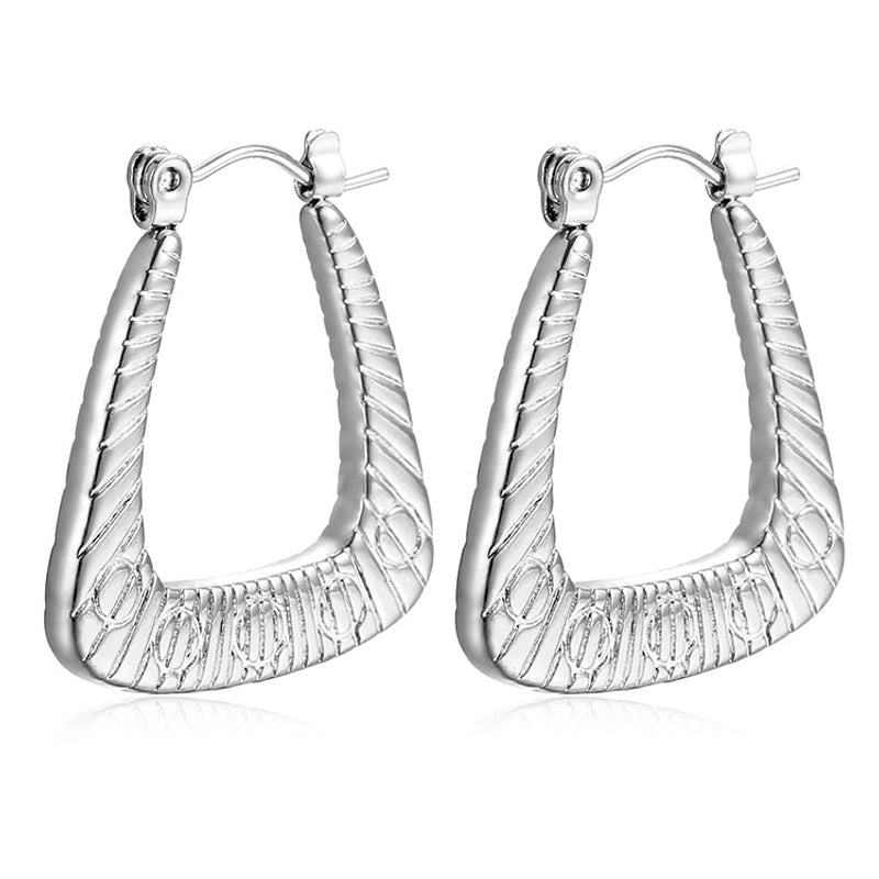 1 Pair Minimalist Classic Style Solid Color Plating 201 Stainless Steel 18K Gold Plated Earrings