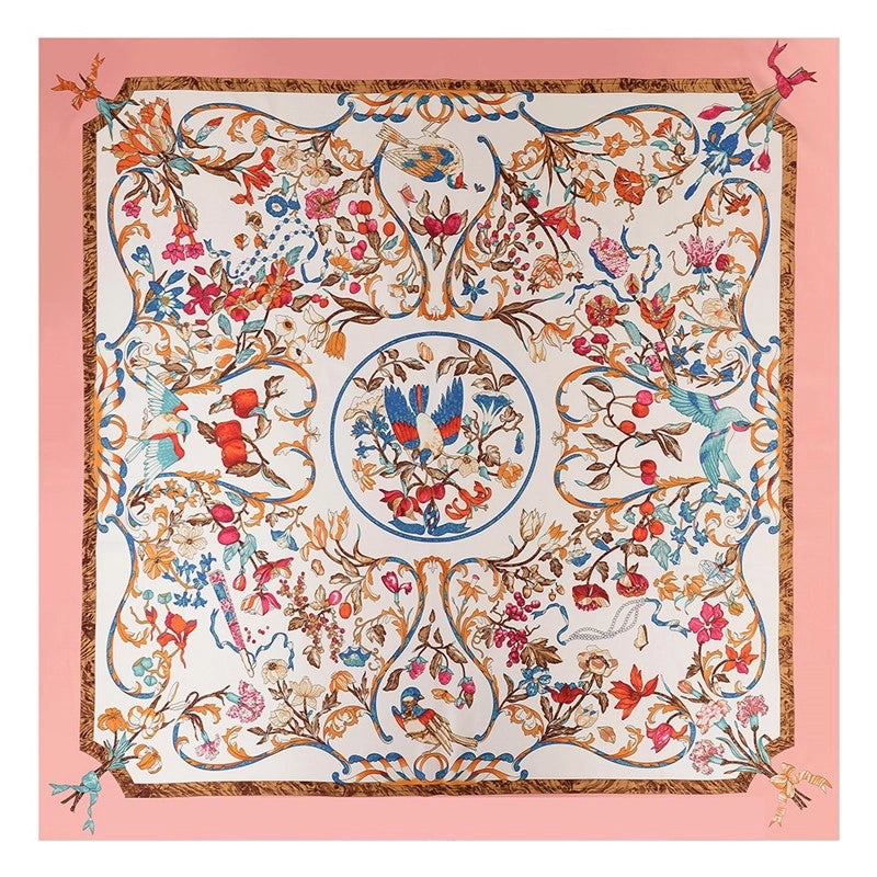 Spring And Autumn New Annunciation Bird Printing 90cm Square Scarf