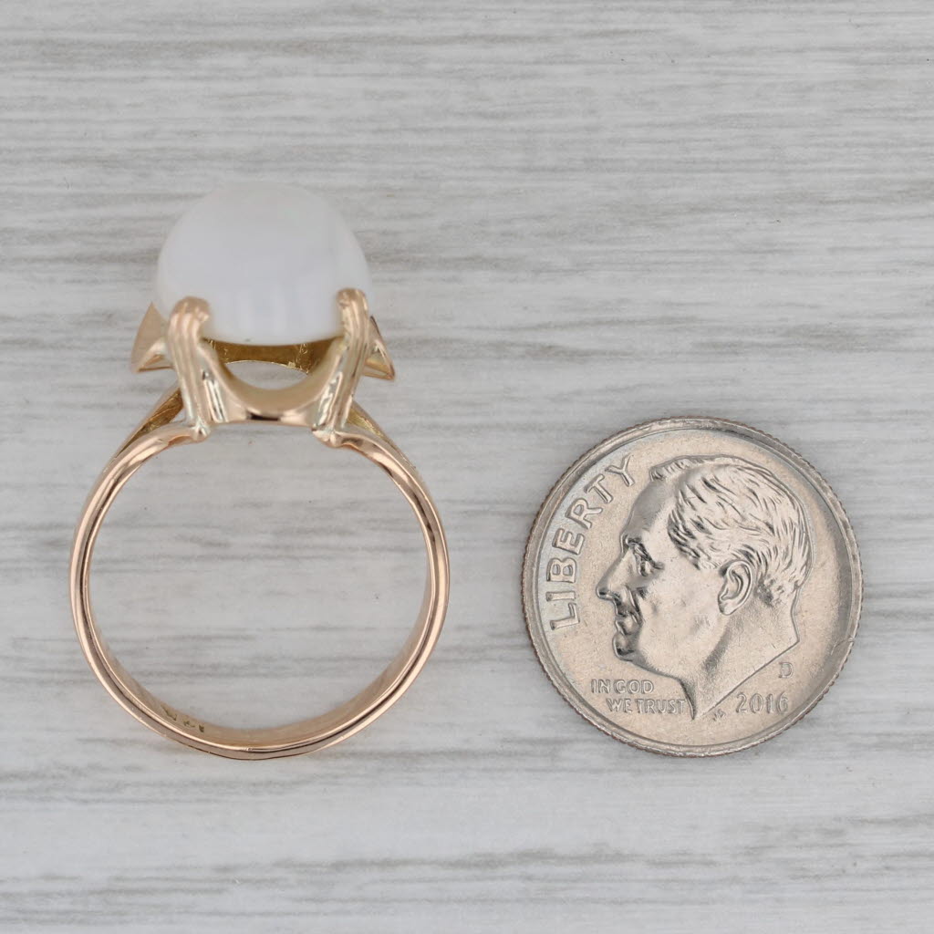 Vintage Welo Opal Oval Cabochon Ring 14k Yellow Gold Size 7