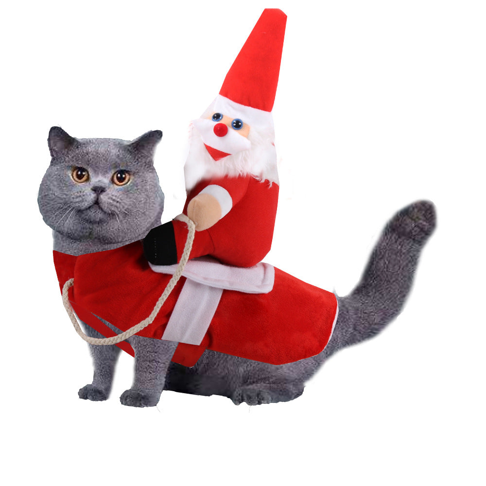 Horse Riding Funny Santa Claus Costume For Dogs