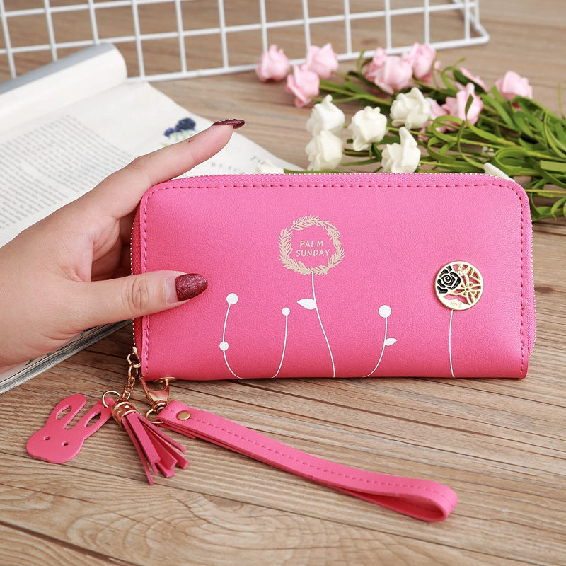 Korean Printing Medium Long Single Pull Wallet