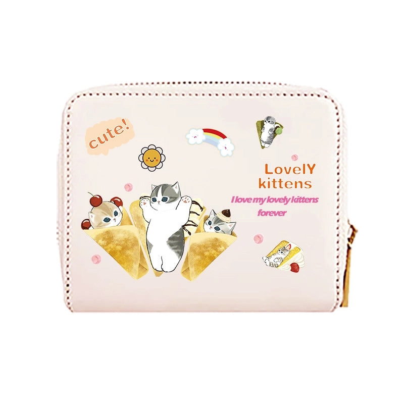 Wallet Card Bag Integrated Cute Women's Cat Cat Cartoon Large Capacity Small Korean Style Anti-degaussing