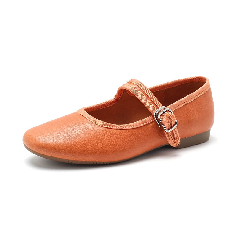 Handmade Leather Womens Michaela Mary Jane Flats in 9 Colors