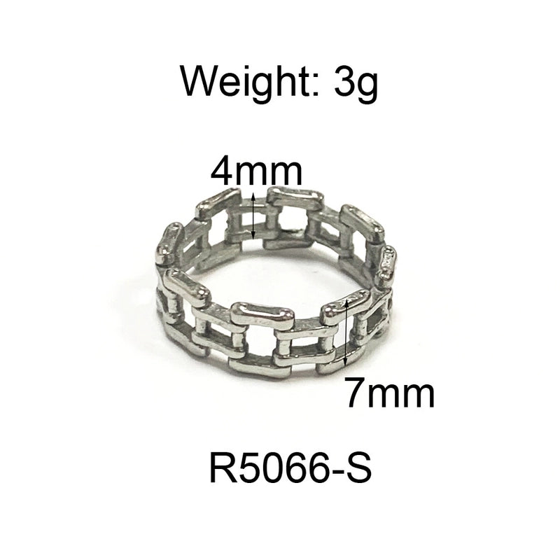 Commute Geometric 304 Stainless Steel Titanium Steel 18K Gold Plated Plating Rings