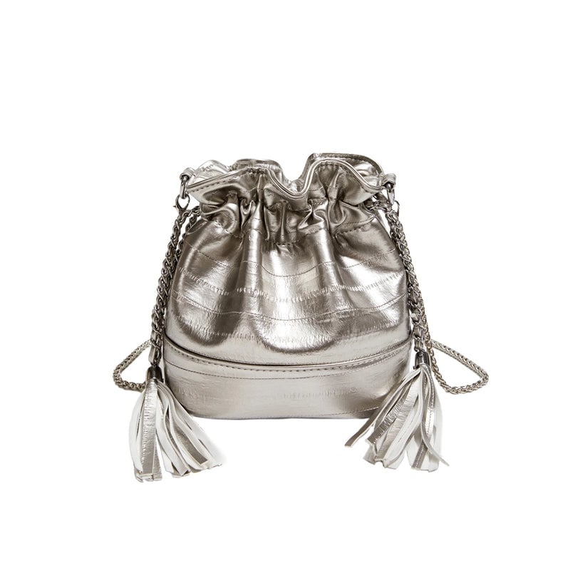 Women's Small Pu Leather Solid Color Streetwear String Bucket Bag