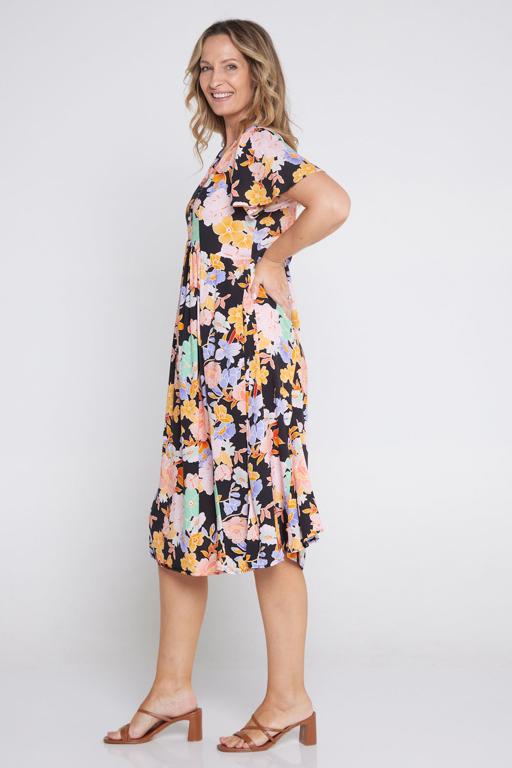 Brighton Dress - Peachy Floral