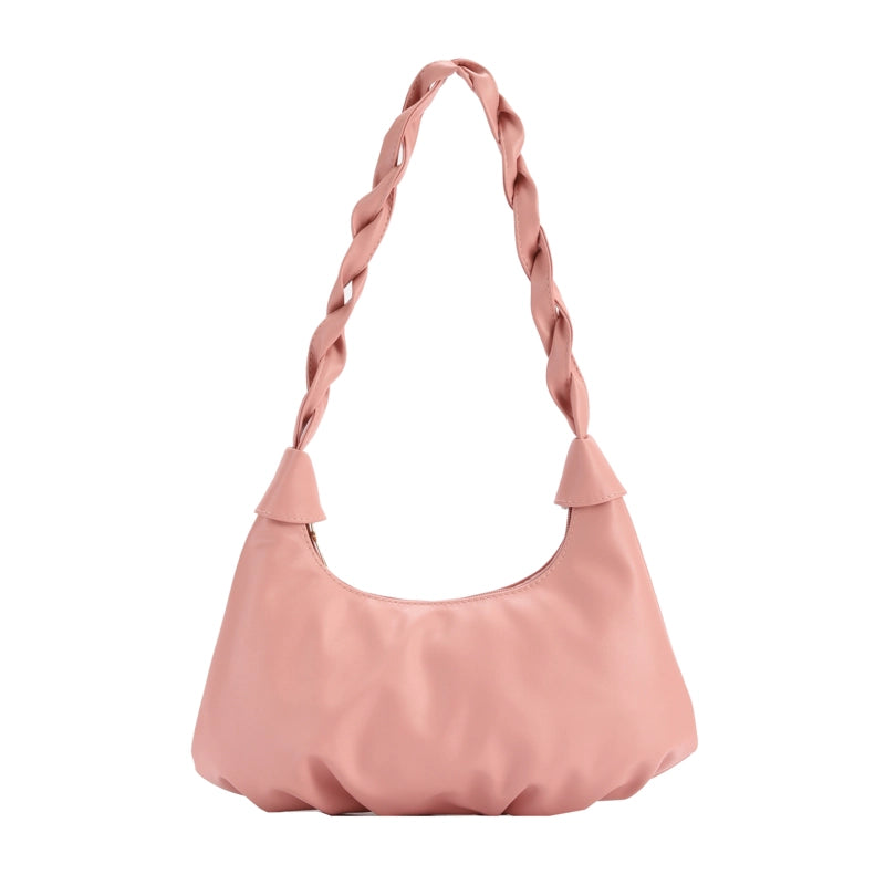 Women's All Seasons Pu Leather Solid Color Elegant Streetwear Pillow Shape Zipper Shoulder Bag Underarm Bag