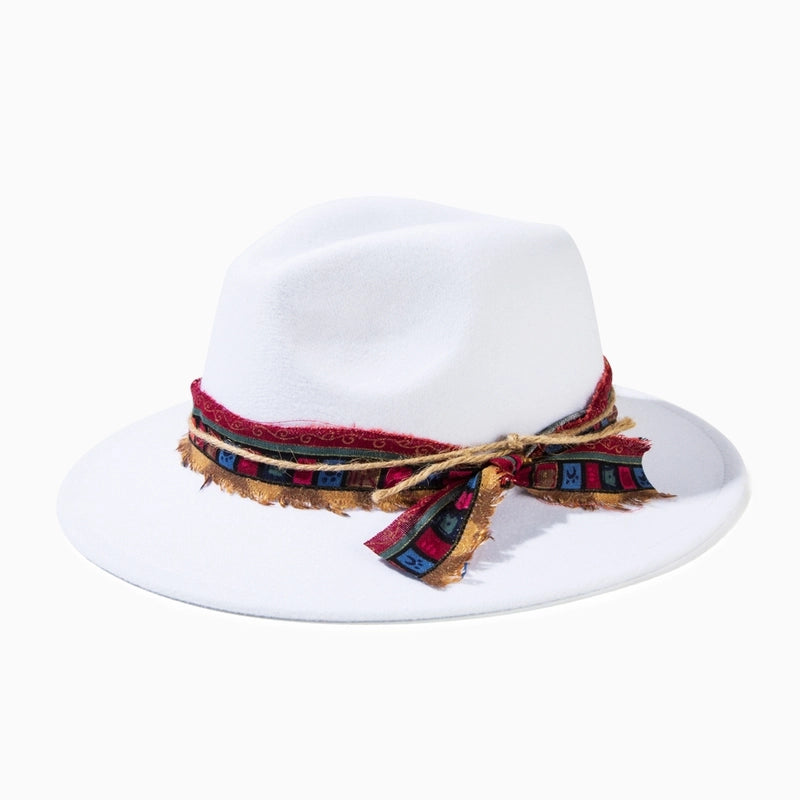 Unisex Casual Elegant Solid Color Flat Eaves Fedora Hat