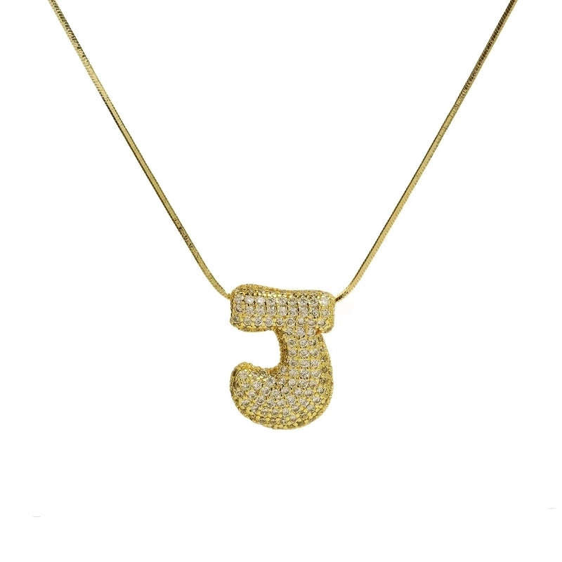 Minimalist Classic Style Letter Copper Plating 18K Gold Plated Pendant Necklace