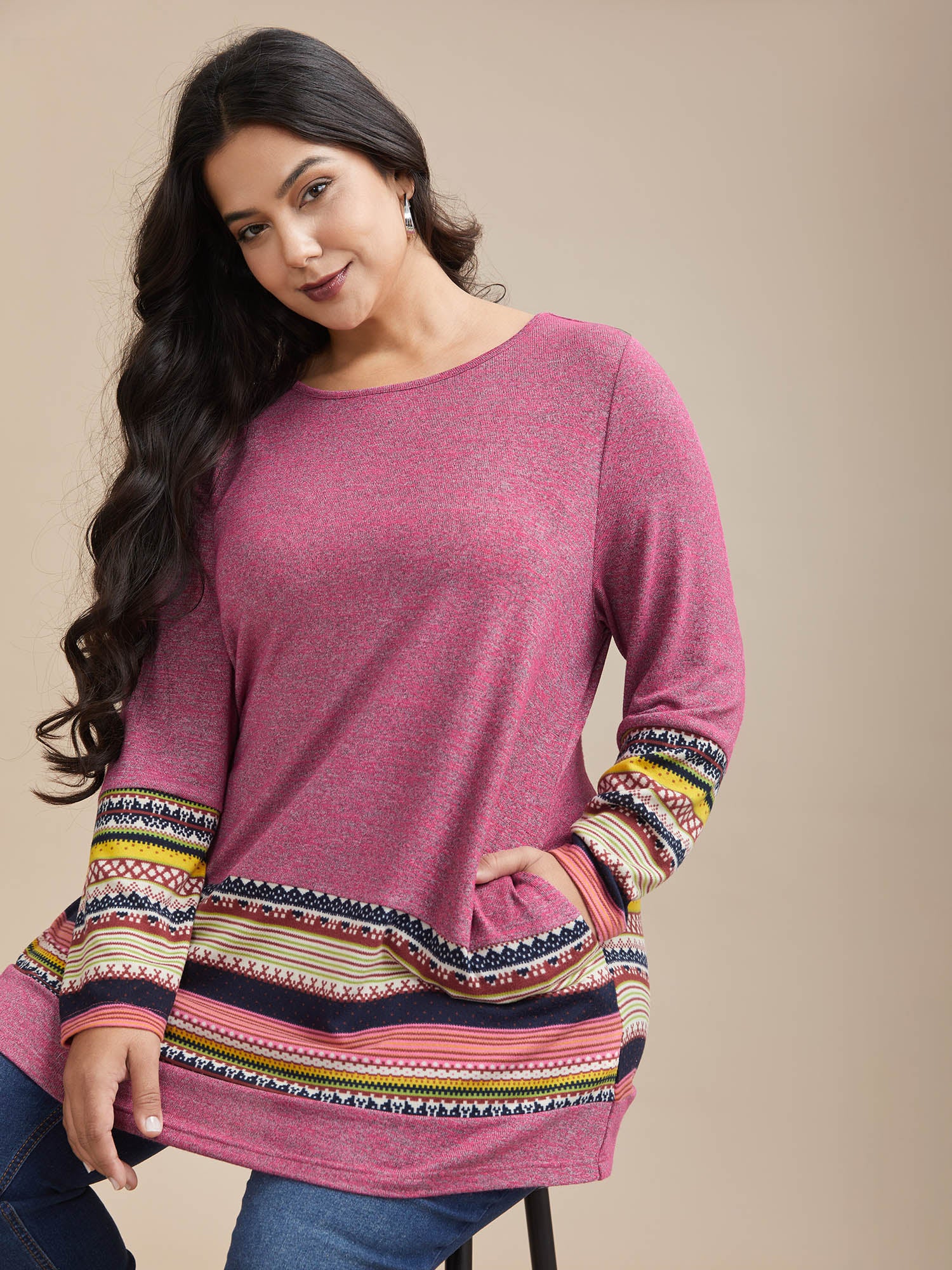 Tunic Boho Print Pocket T-shirt