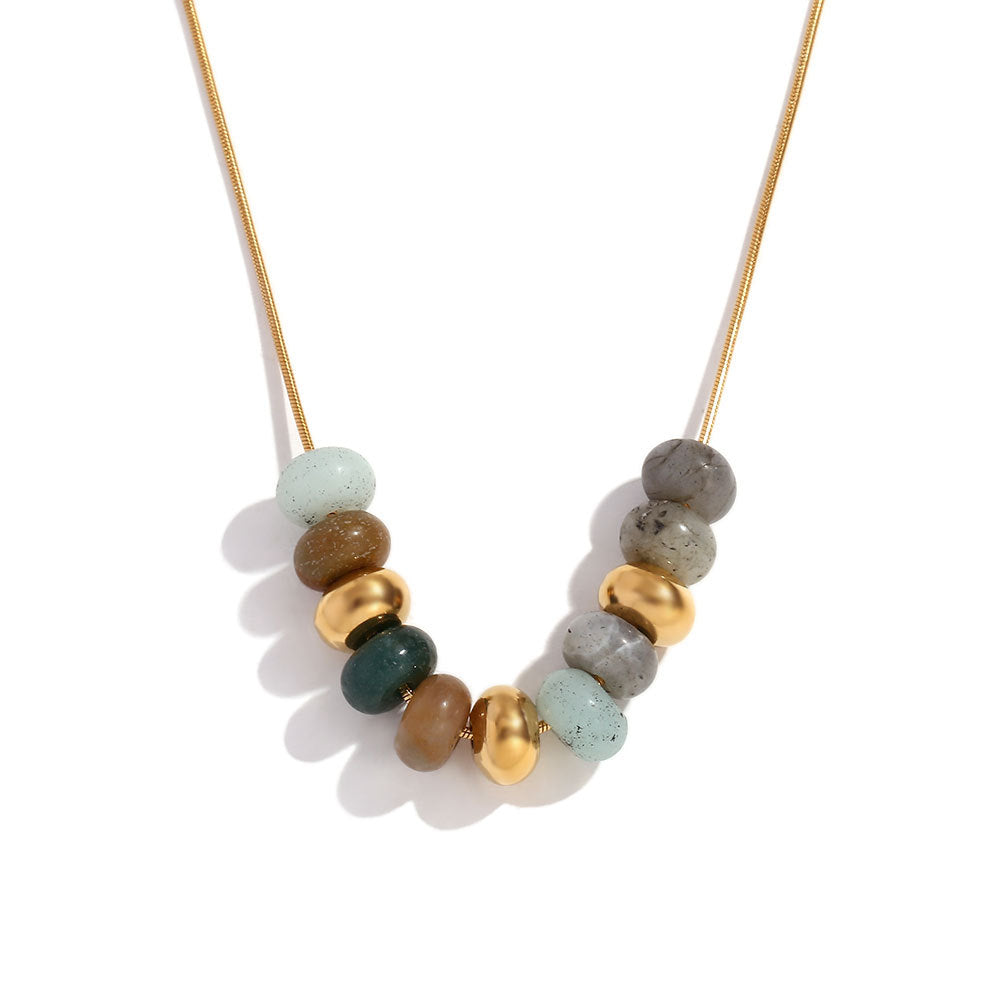 Fashion Stripe Geometric Stainless Steel 18K Gold Plated Necklaces