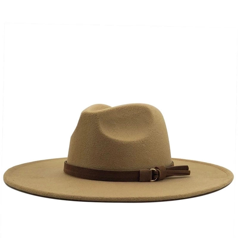 Fashion Concave Shape Wool Woolen Big Brim Jazz Hat