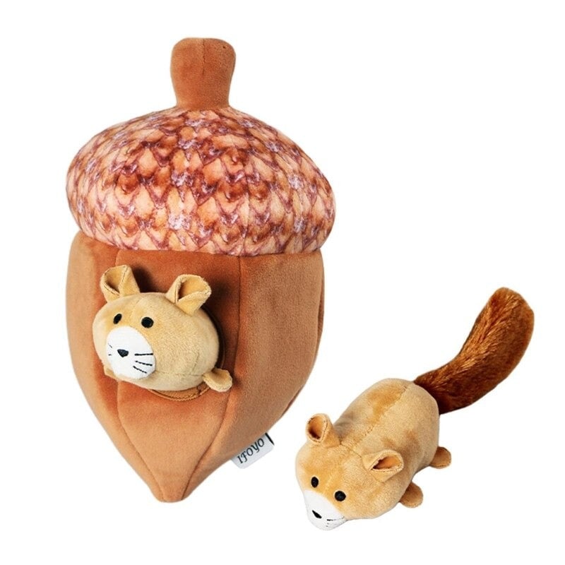 Strawberry Squeaky Plush Dog