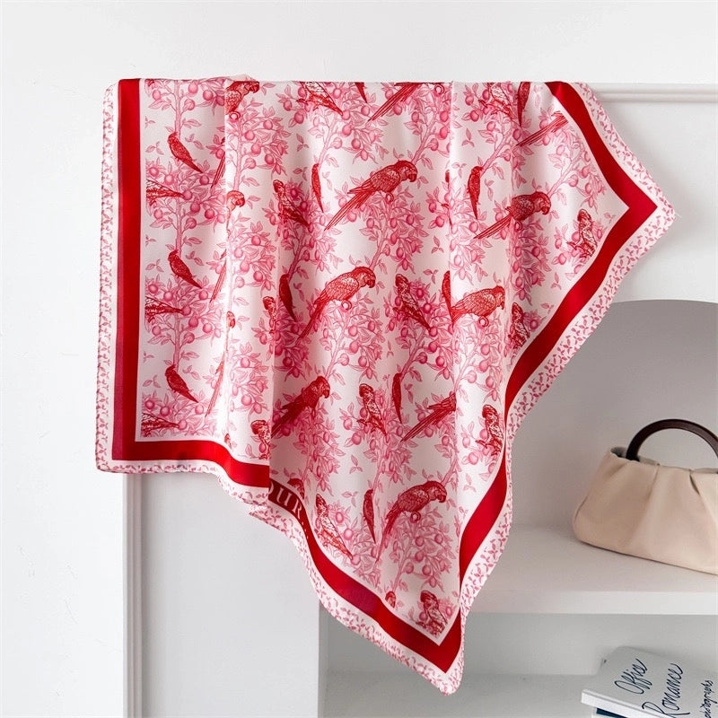 Women's Casual Vacation Lemon Flower Satin Printing And Dyeing Printing Dyeing Silk Scarf