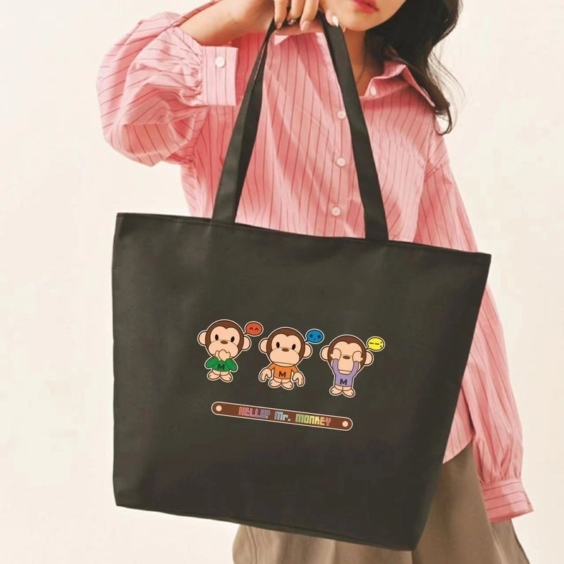 Women's Medium Canvas Letter Classic Style Square Zipper Shoulder Bag