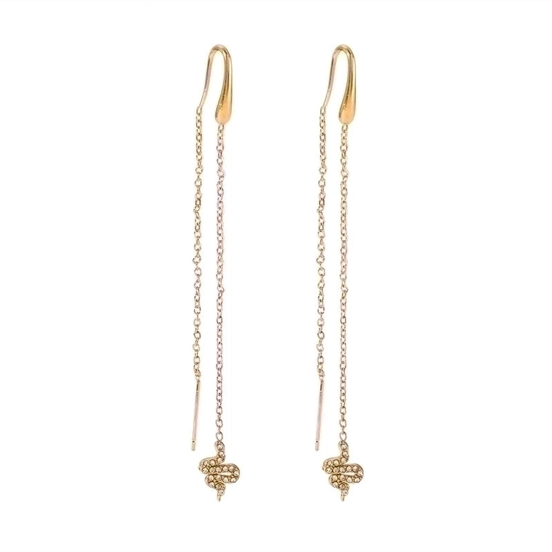 1 Pair Minimalist Classic Style Hexagram Moon Polishing Plating Inlay 304 Stainless Steel Zircon 18K Gold Plated Drop Earrings