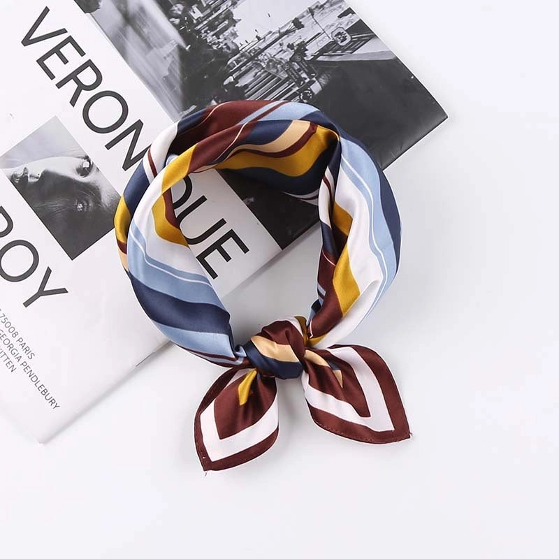 Women's Cartoon Style Sweet Pastoral Leaf Flower Bird Satin Silk Scarf