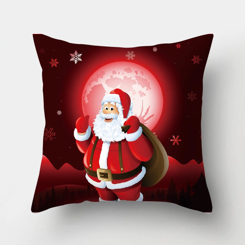 Christmas Minimalist Santa Claus Gift Box Snowman Fibre Peach Skin Pillow Cases Couch & Sofa Decor