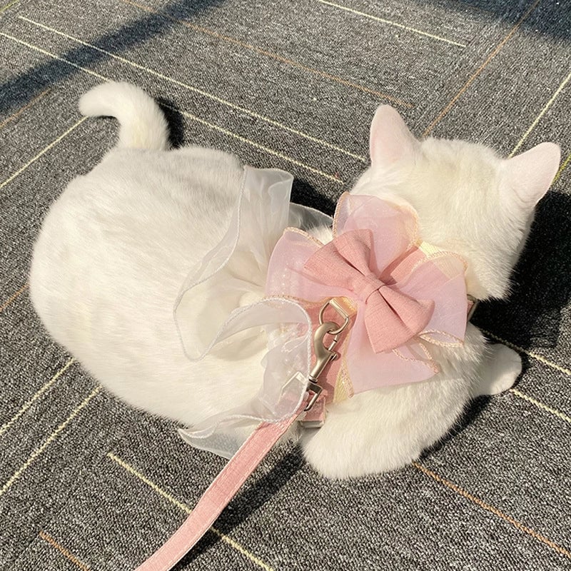 Cat Walking Cat Rope Cat Chest Strap Traction Rope Anti-break Out Special Pet Clothes Cat Walking Rope Dog Rope