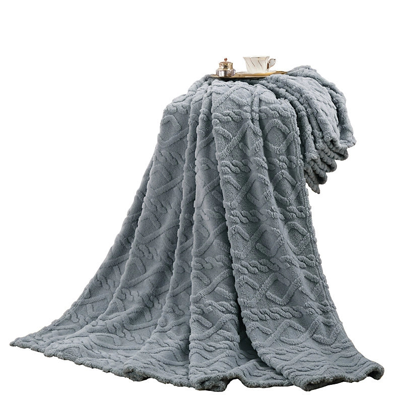 Single Layer Tower Skin Fleece Solid Color Blanket Home Simple Office Nap Blanket Air-conditioning Blanket Cover Blanket Blanket