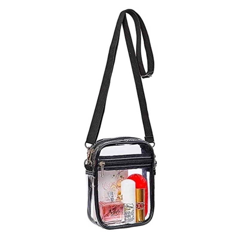 Unisex Pvc Solid Color Casual Transparent Square Zipper Crossbody Bag