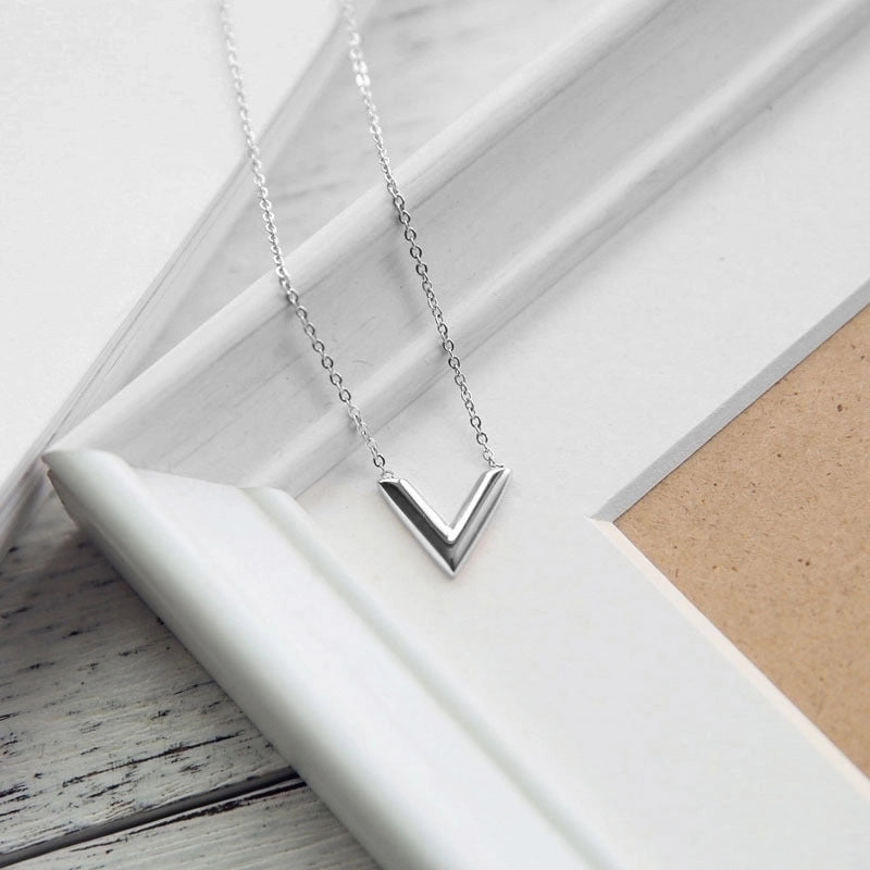 Minimalist V Shape Titanium Steel Plating Bracelets Necklace