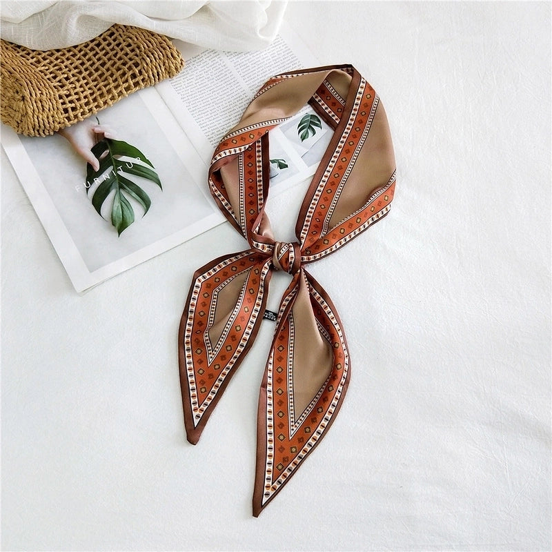 Women's Sweet Polka Dots Heart Shape Butterfly Polyester Satin Printing Silk Scarves