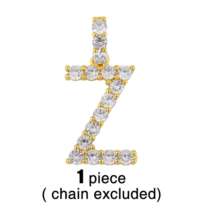 Copper Tennis Chain Inlaid Zircon Letter Necklace