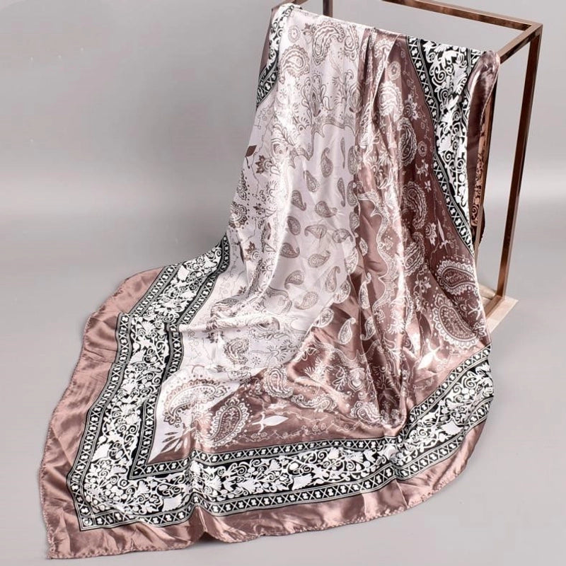 Women's Fashion Printing Satin Silk Scarves