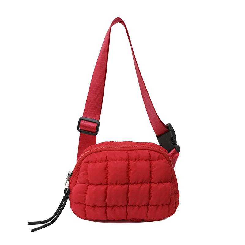 Women's Small Pu Leather Solid Color Elegant Square Zipper Crossbody Bag