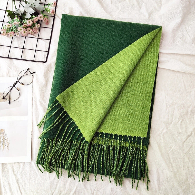 Unisex Sweet Minimalist Solid Color Imitation Cashmere Polyester Scarf