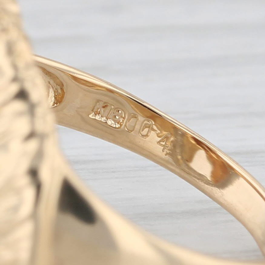 Diamond Accented Horse Ring 18k Yellow Gold 900 Platinum Size 6.25