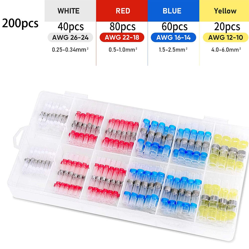 Waterproof Solder & Seal Heat Shrink Butt Connector Soldering Sleeving Kits