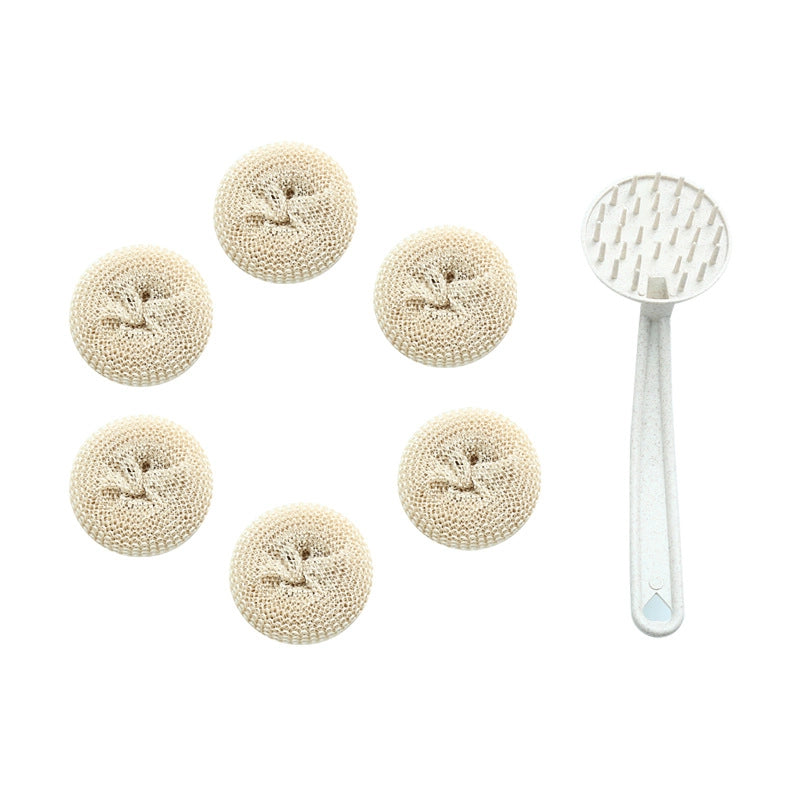 Nano Steel Wire Ball Cleaning Ball Household Dishwashing Brush Does Not Hurt The Pot Brush With Handle Does Not Drop Silk Long Handle Pot Brush Artifact