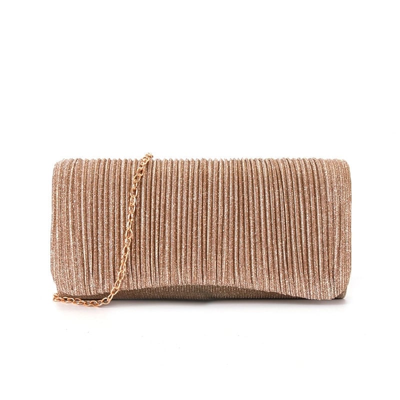 New Evening Bag Pleated Cover Round Bottom Gone Design Simple Wedding Women's Evening Handbag