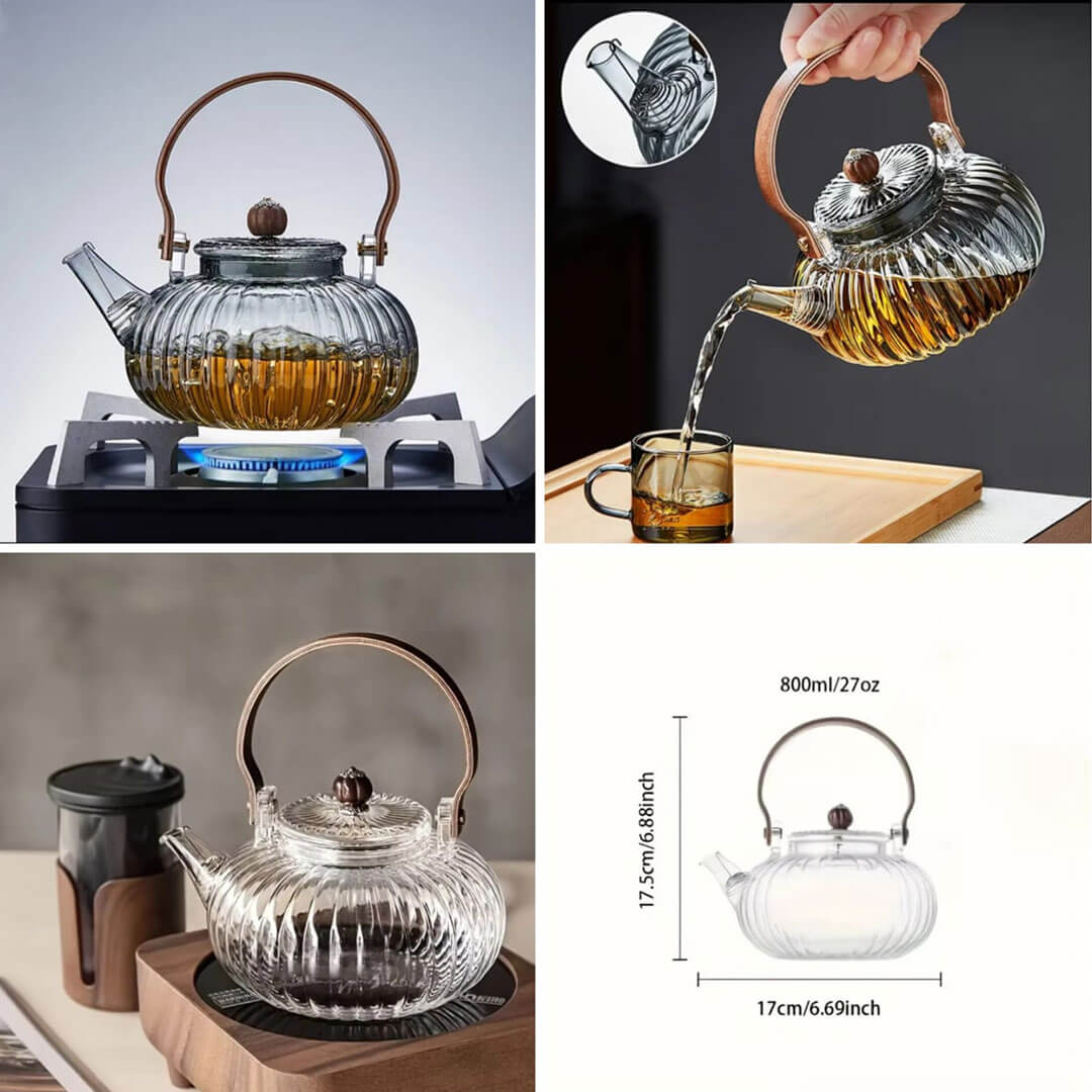 Borosilicate Teapot with Wooden Handle