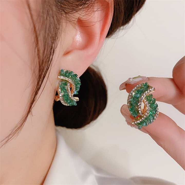 💖💕Fashion Cross Green Crystal Earrings