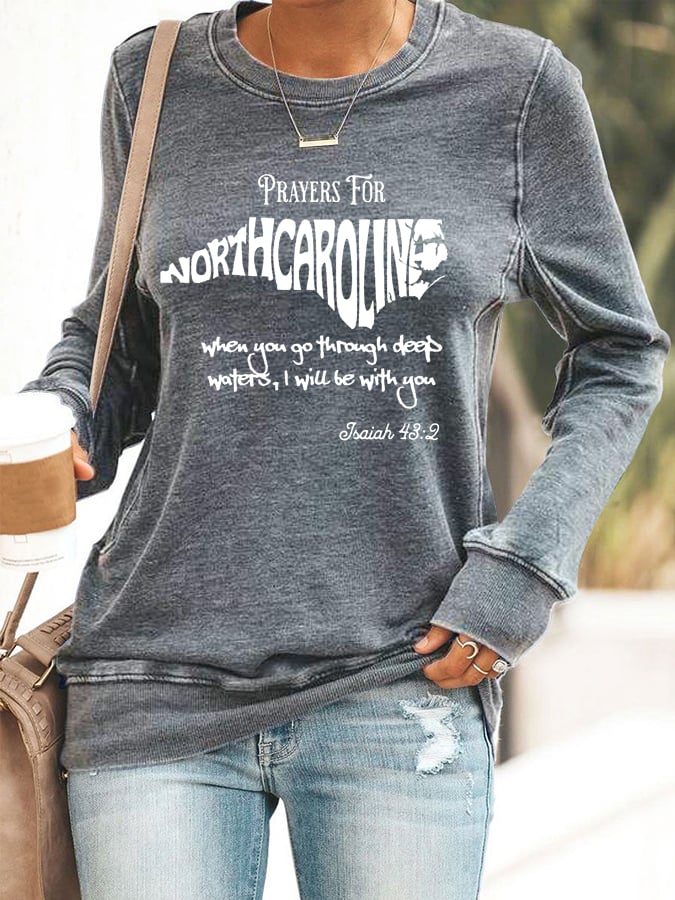 Women's North Carolina Strong Printed Casual Sweatshirt