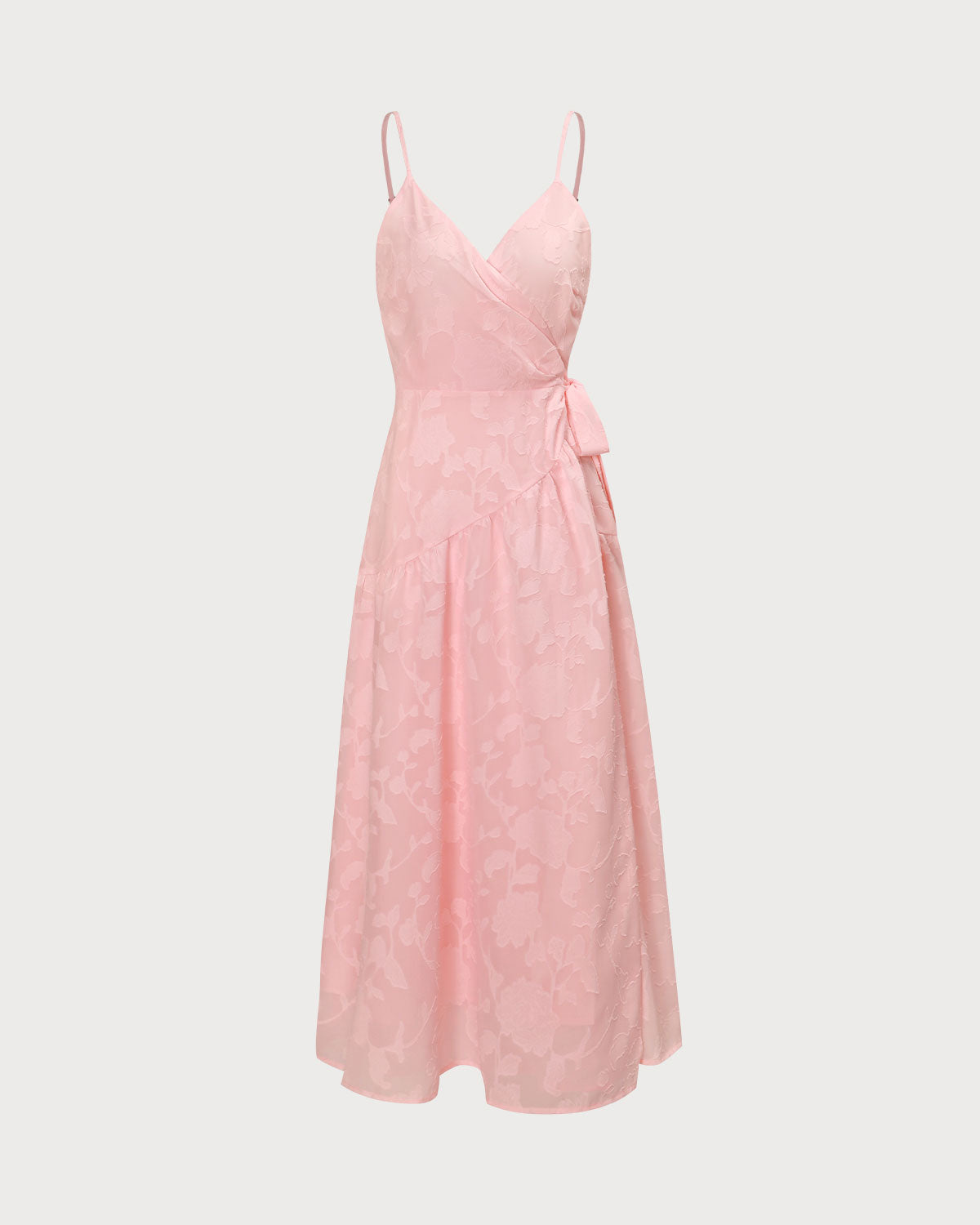 The Pink Jacquard Wrap Maxi Dress