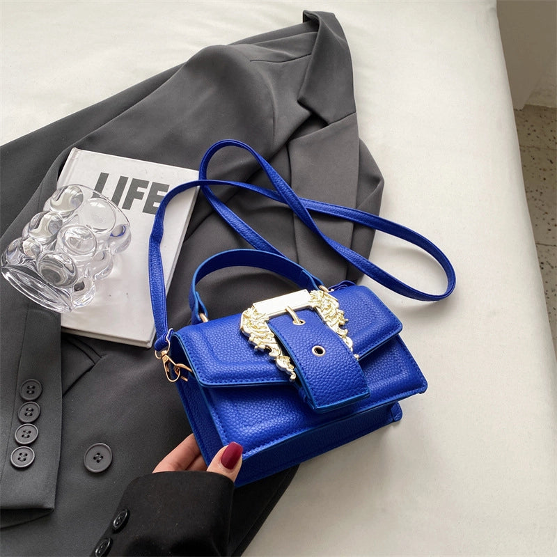 Women's Medium Pu Leather Solid Color Streetwear Square Magnetic Buckle Shoulder Bag Handbag Crossbody Bag
