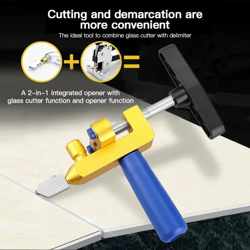 Professional 2-in-1 Ceramic & Glass Tile Cutter - Portable Construction Hand Tool for Perfect Cuts