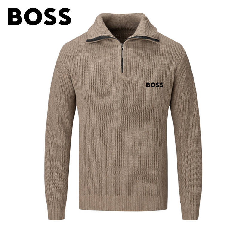 BOSS Men-s Half Zip Turtleneck Sweater