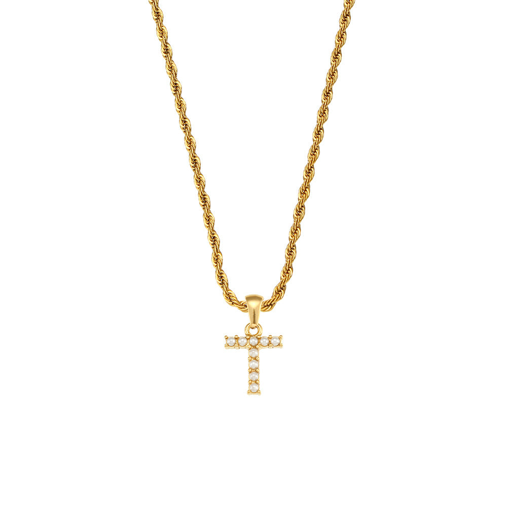 Fashion Letter Geometric Stainless Steel 18K Gold Plated Necklaces